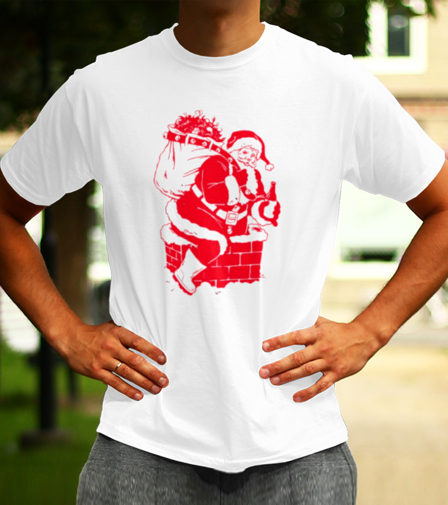 Santa Claus Chimney Beer Belly Red T-Shirt