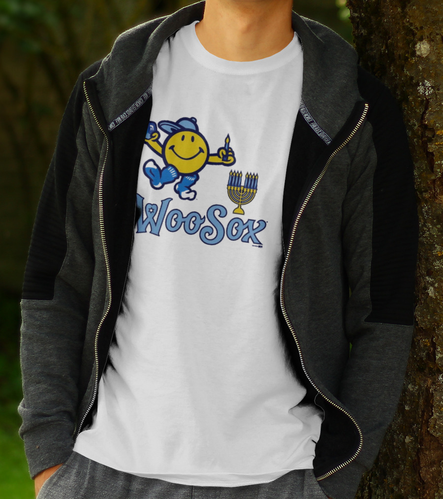 Worcester Red Sox Hannukkah Smiley Dreidel Menorah WooSox T-Shirt