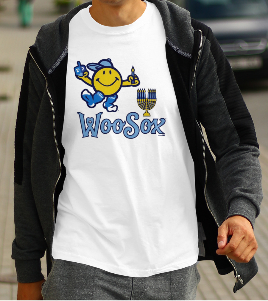 Worcester Red Sox Hannukkah Smiley Dreidel Menorah WooSox T-Shirt