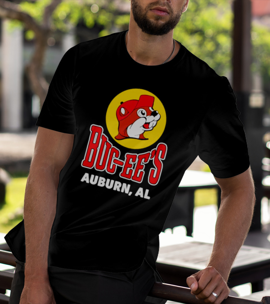 Buc-Ee's Auburn AL Logo With Cartoon Beaver Mascot T-Shirt