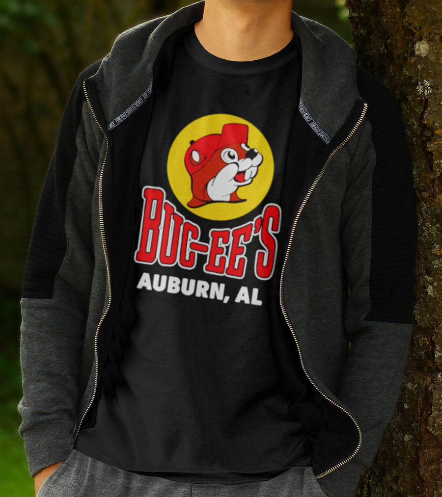 Buc-Ee's Auburn AL Logo With Cartoon Beaver Mascot T-Shirt