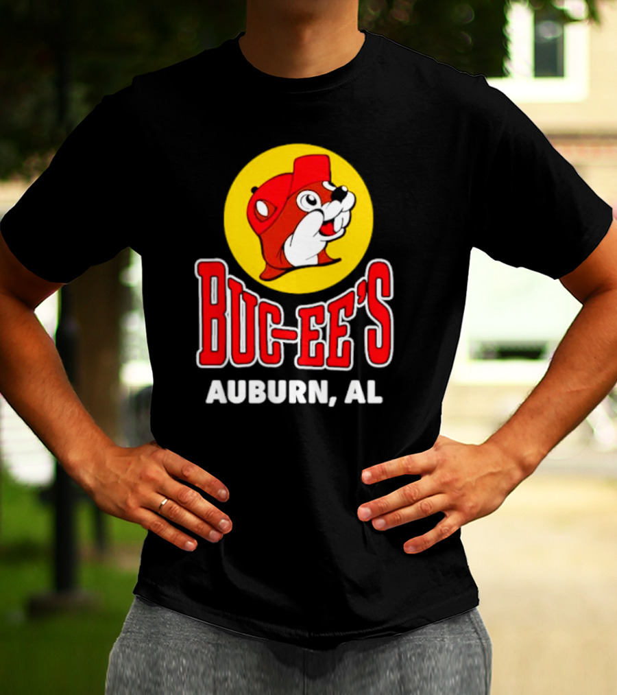 Buc-Ee's Auburn AL Logo With Cartoon Beaver Mascot T-Shirt