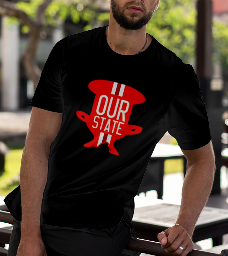 Our State Victory Celebration Red Trophy T-Shirt