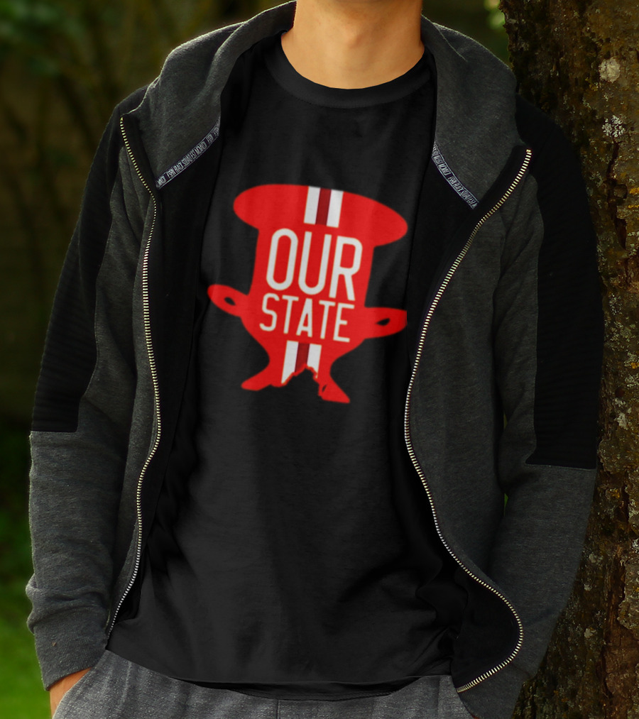 Our State Victory Celebration Red Trophy T-Shirt