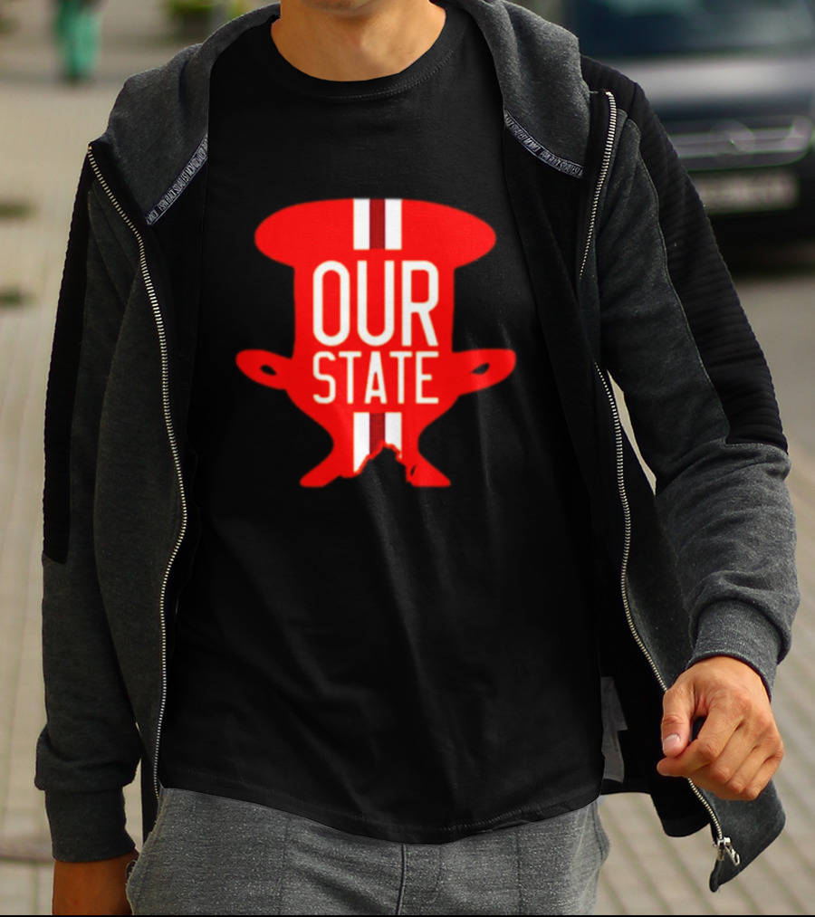Our State Victory Celebration Red Trophy T-Shirt