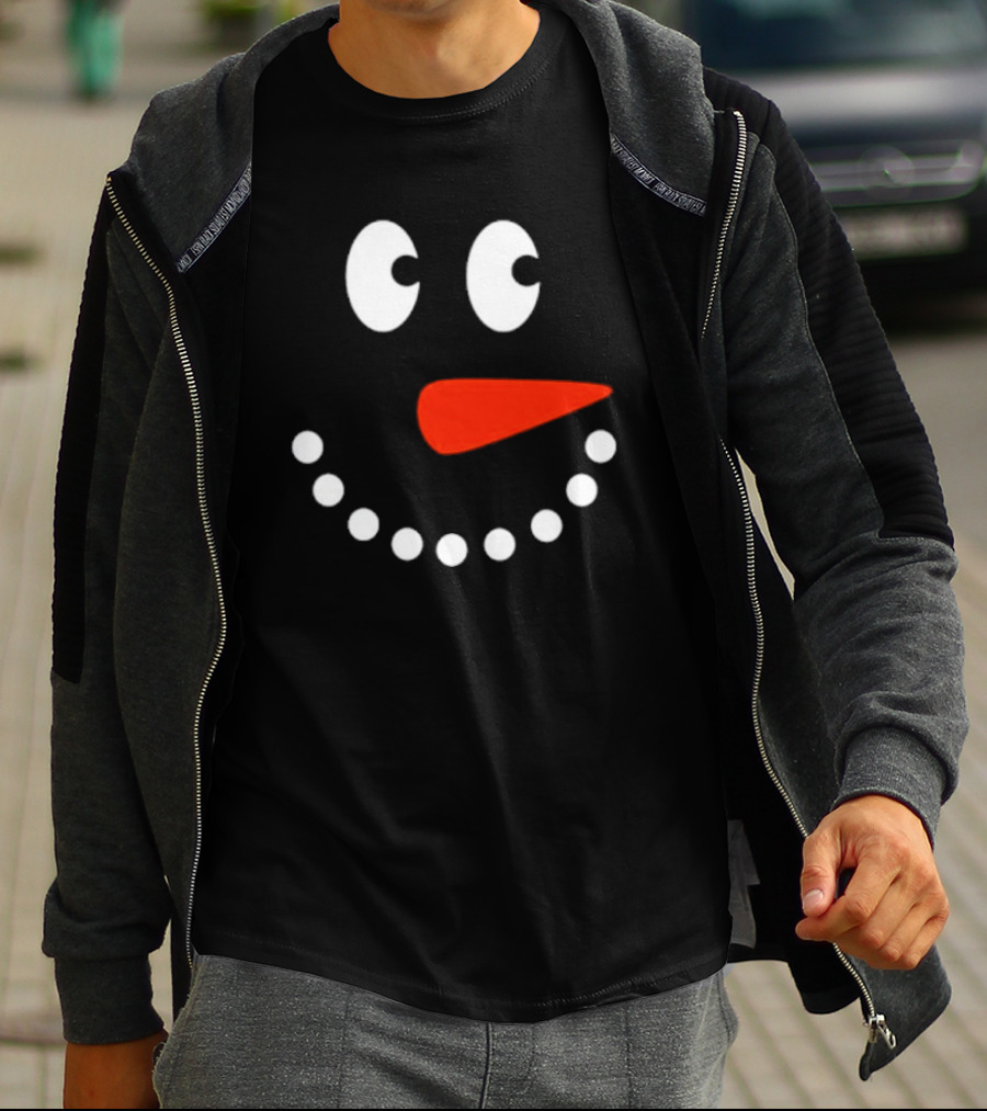 Snowman Face Christmas Holiday T-Shirt