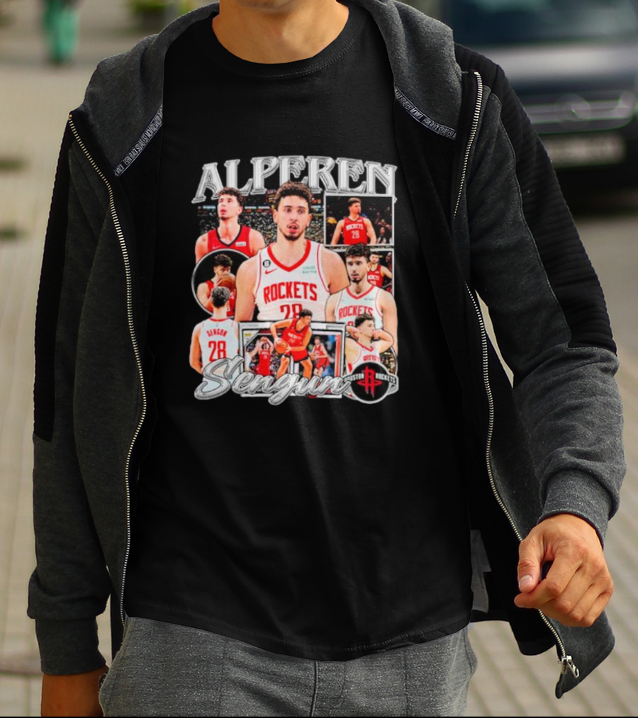 Alperen Sengun Houston Rockets Basketball Player Collage And Team T-Shirt