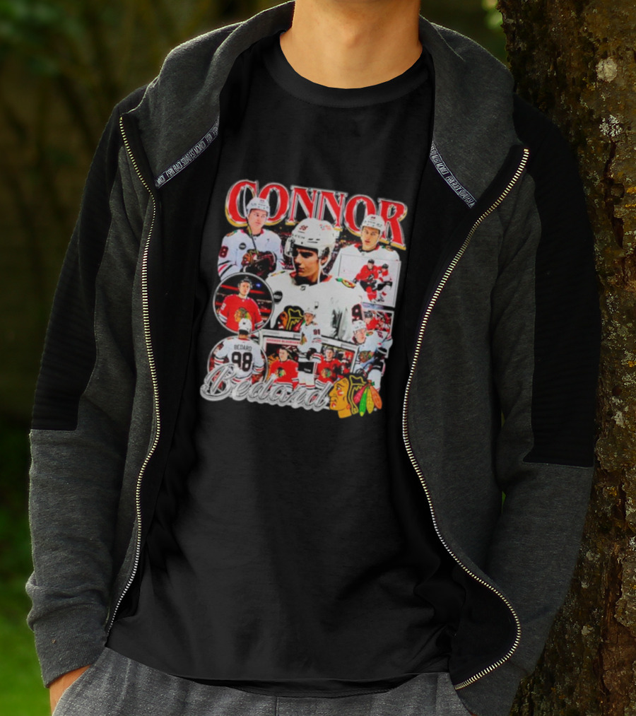 Connor Bedard Chicago Blackhawks NHL Player Collage T-Shirt
