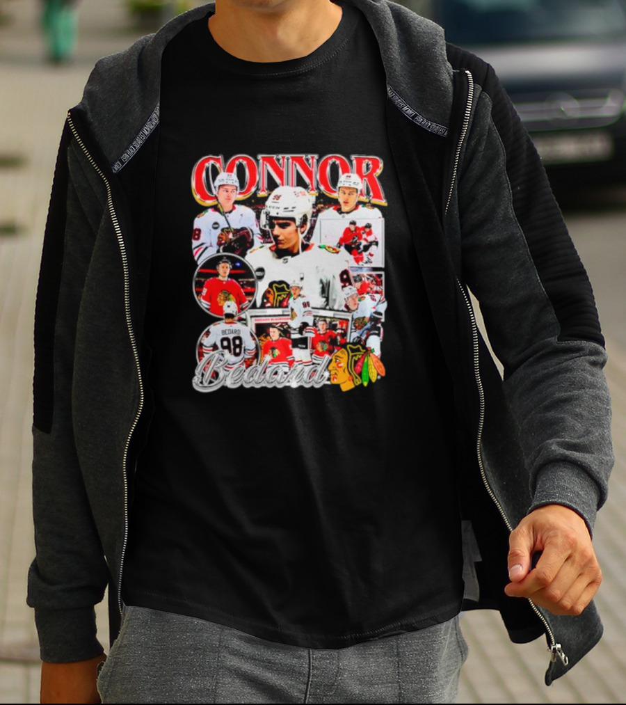 Connor Bedard Chicago Blackhawks NHL Player Collage T-Shirt