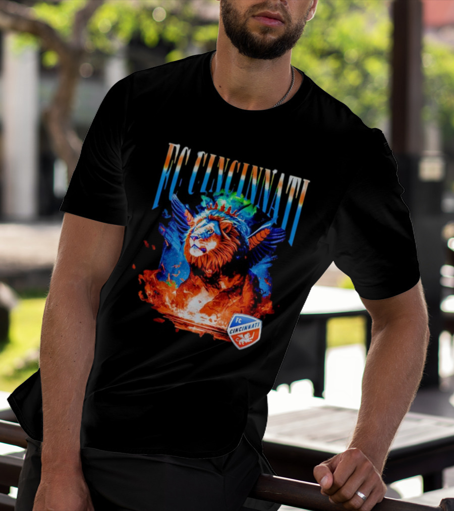 FC Cincinnati Winged Lion Fiery Crest T-Shirt