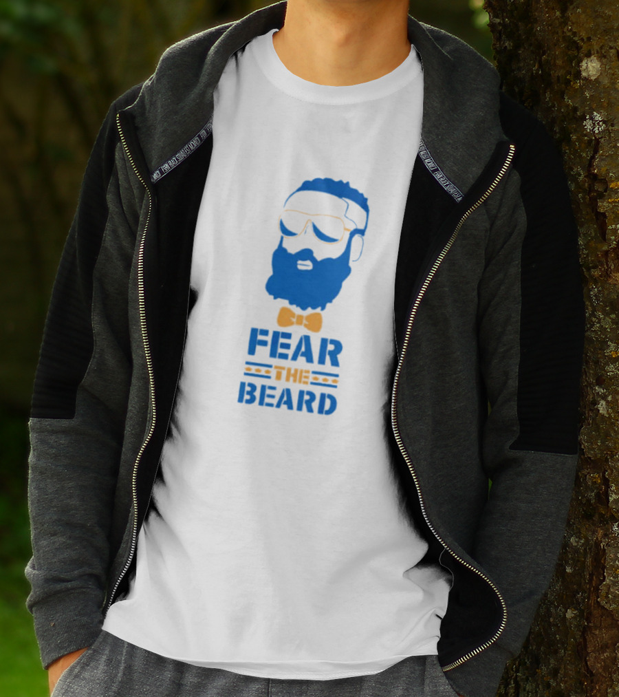 James Harden Basketball Fear The Beard Iconic Blue And Orange T-Shirt