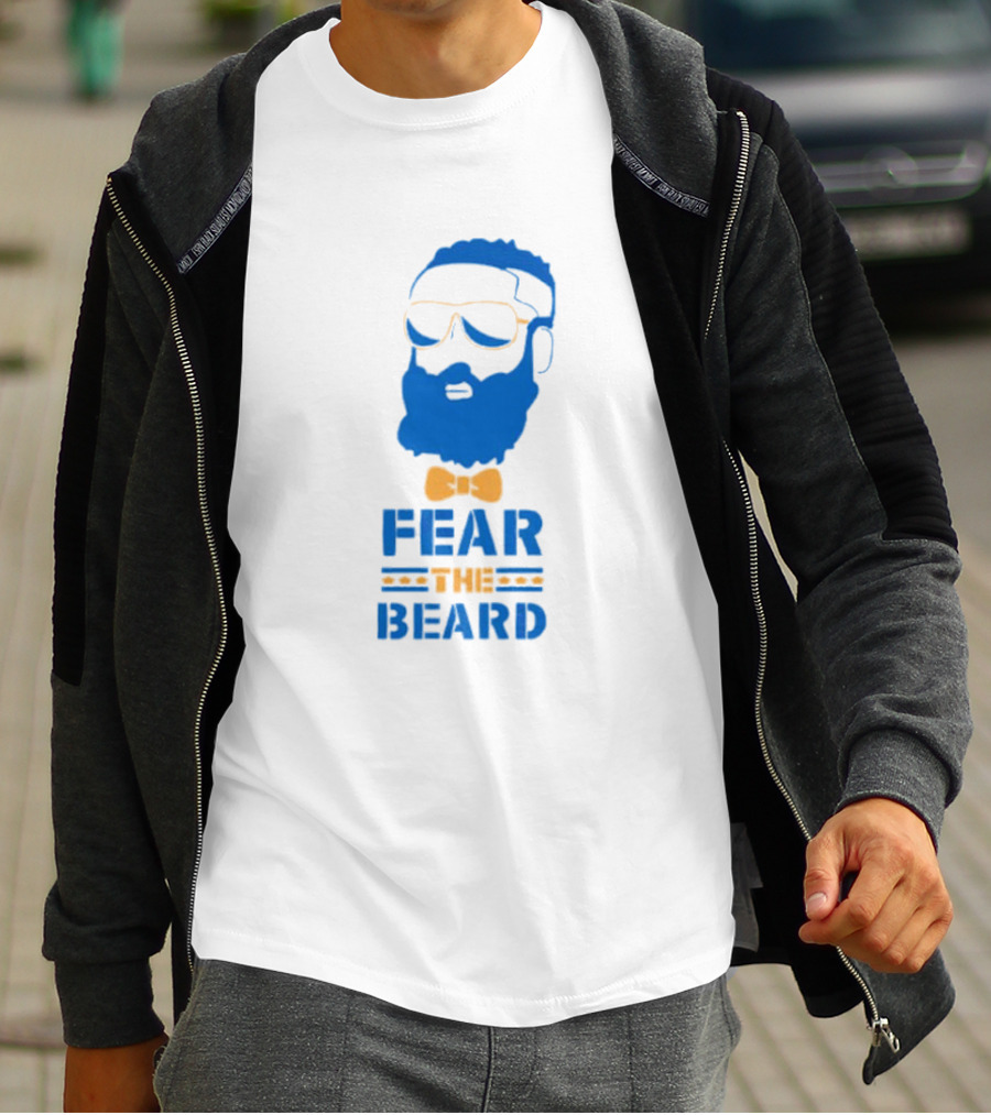 James Harden Basketball Fear The Beard Iconic Blue And Orange T-Shirt