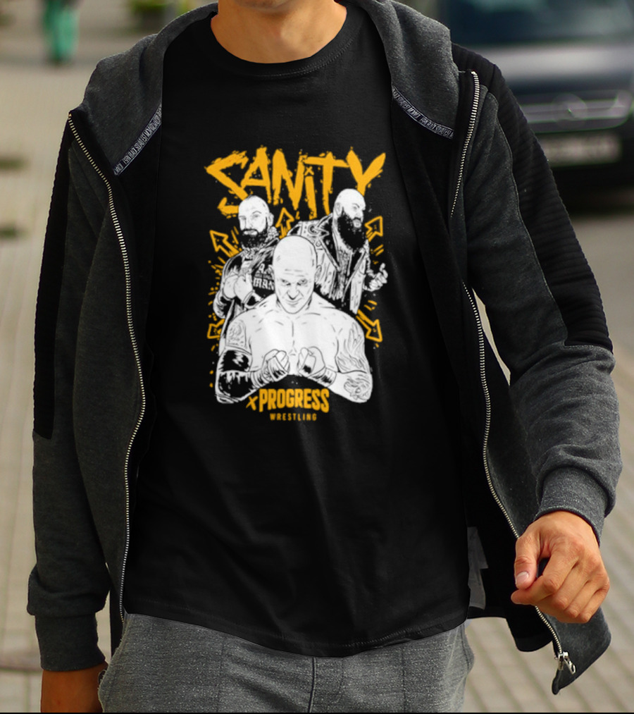 Sanity X Progress Wrestling Trio Fighters T-Shirt