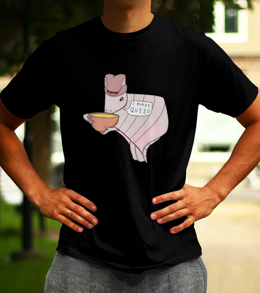 Texas I Made Queso Armadillo With Cowboy Hat T-Shirt