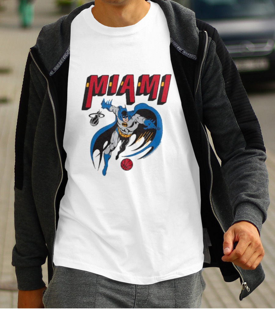 Batman Miami Heat Superhero Basketball Adventure T-Shirt
