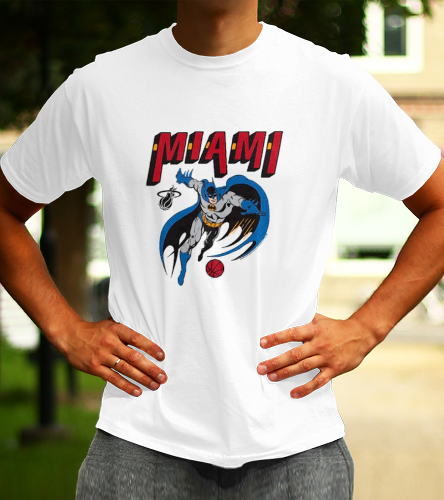 Batman Miami Heat Superhero Basketball Adventure T-Shirt