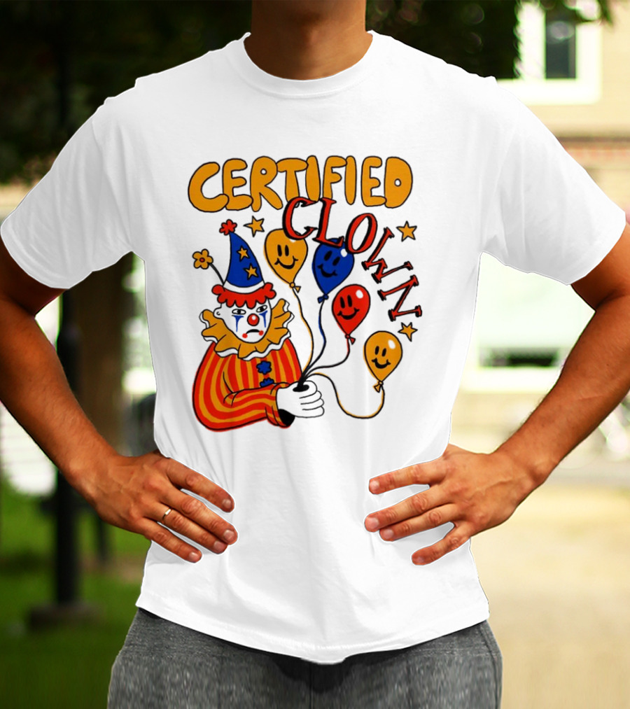 CERTIFIED CLOWN Balloons And Stars T-Shirt
