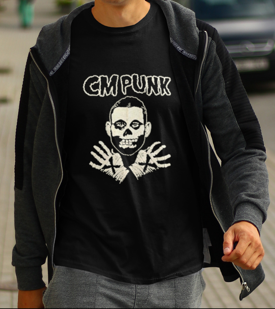 CM Punk Misfits Fiend Skull X Hands T-Shirt