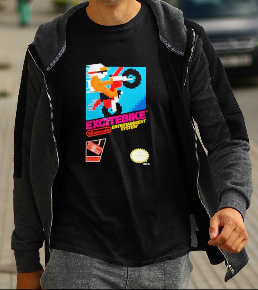 Excitebike Nintendo Entertainment System Retro Game Cover T-Shirt