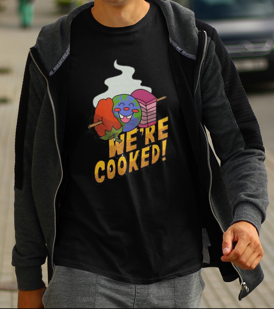 We're Cooked Earth Emoji Skewered BBQ Funny T-Shirt