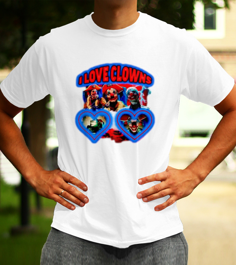 I Love Clowns Colorful Heart Faces T-Shirt