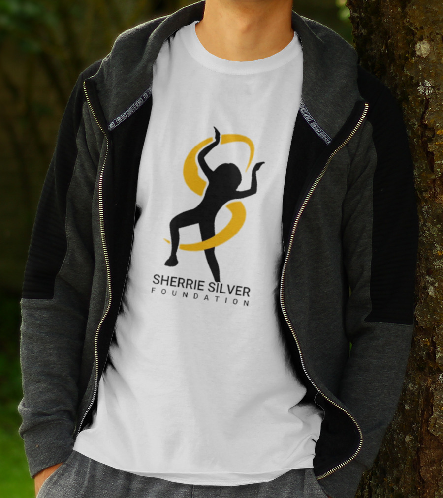 Sherrie Silver Foundation Dancing Silhouette With Yellow Ribbon T-Shirt