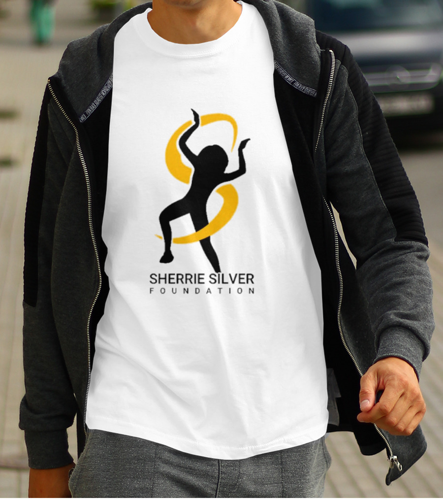 Sherrie Silver Foundation Dancing Silhouette With Yellow Ribbon T-Shirt
