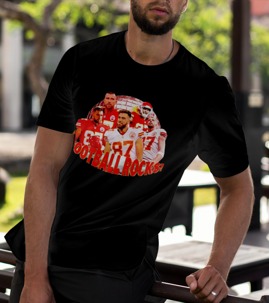 Travis Kelce Football Rocks KC Chiefs 87 T-Shirt