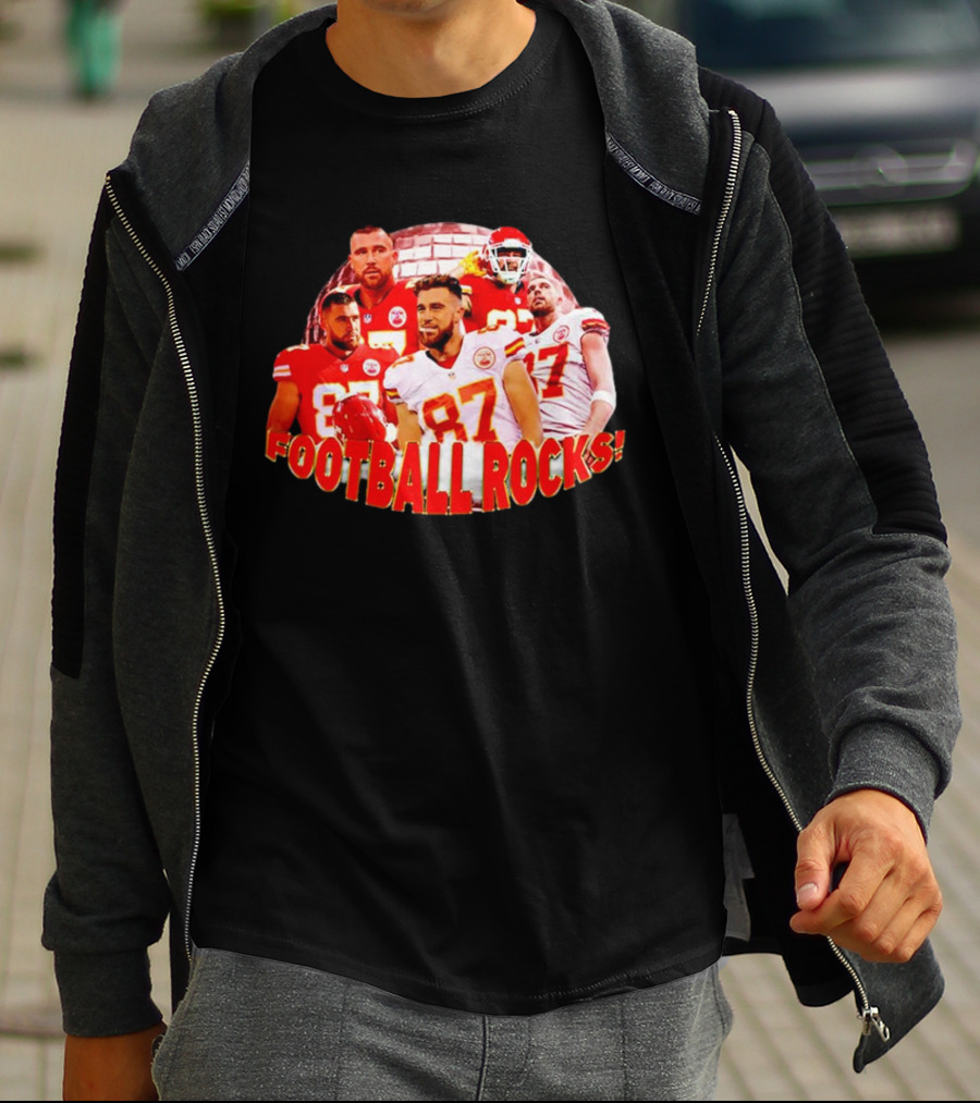 Travis Kelce Football Rocks KC Chiefs 87 T-Shirt