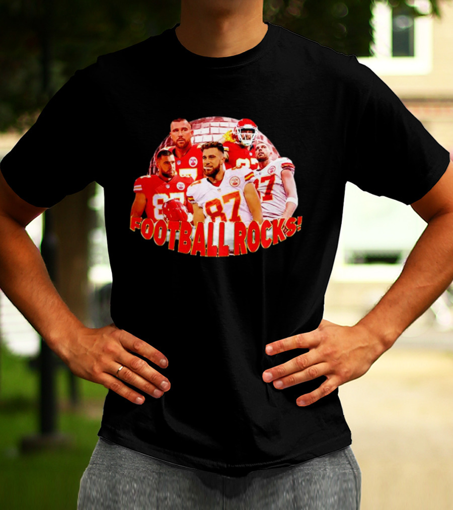 Travis Kelce Football Rocks KC Chiefs 87 T-Shirt