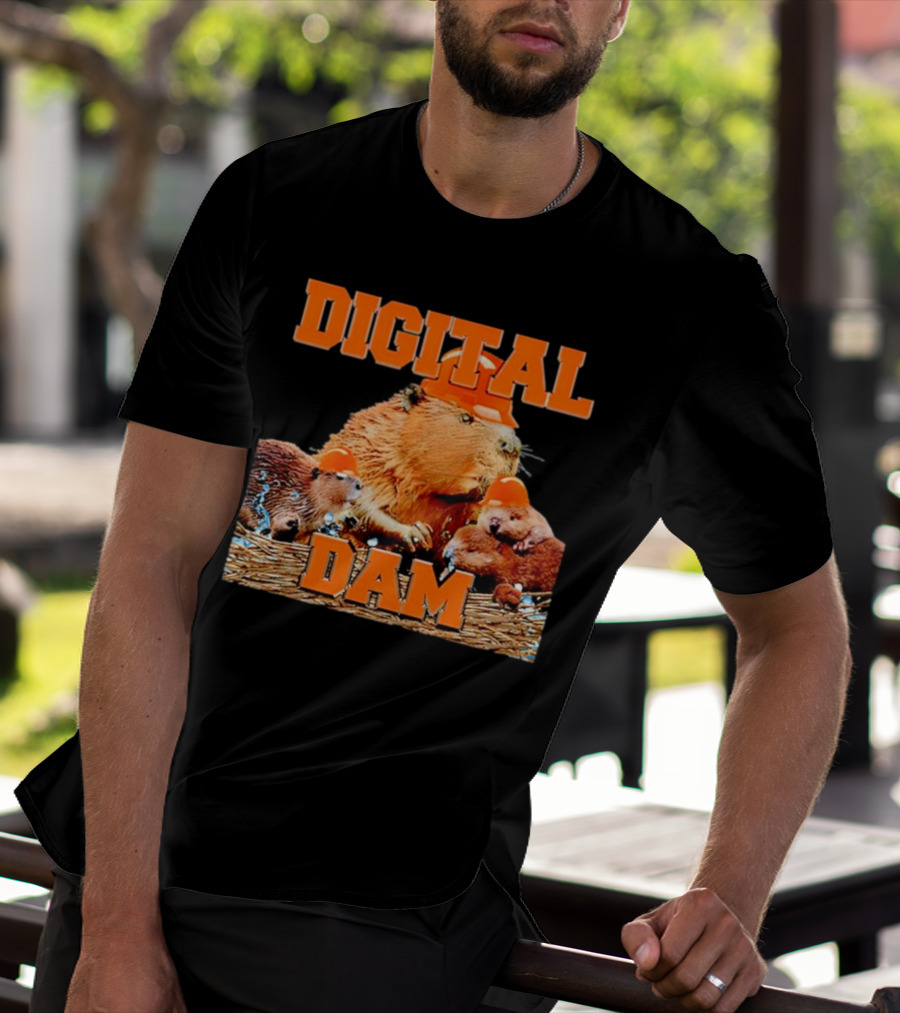 DIGITAL DAM BEAVER WITH HARD HATS T-Shirt
