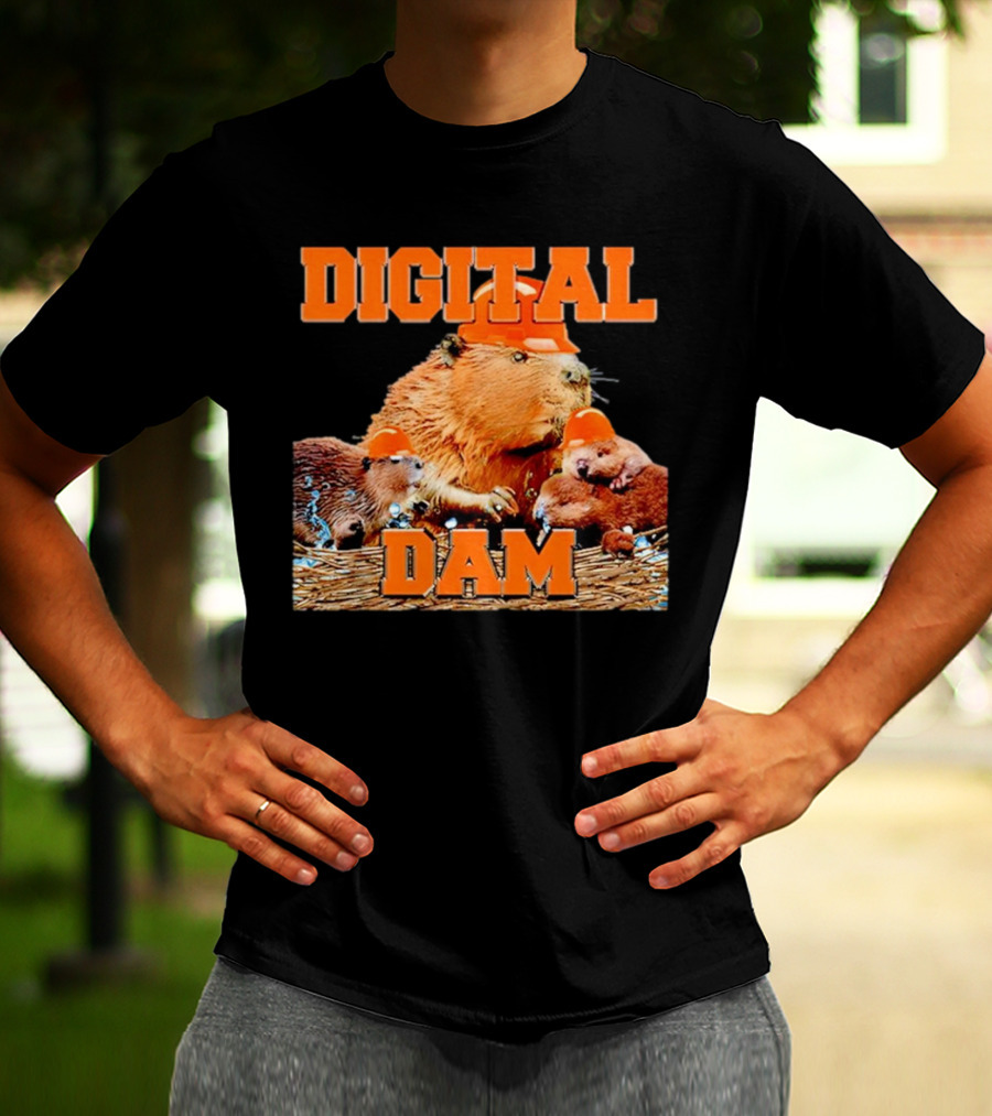 DIGITAL DAM BEAVER WITH HARD HATS T-Shirt