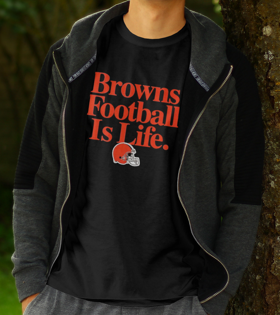 Browns Football Is Life Cleveland Browns Helmet T-Shirt