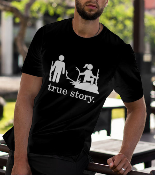 Hunting True Story Deer Silhouette With Rifle Icons T-Shirt