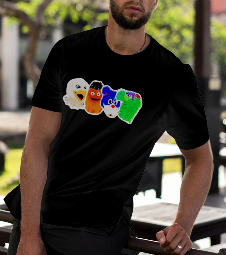 Philadelphia Eagles Flyers Phillies Phanatic Mascots T-Shirt