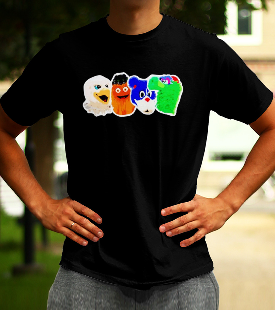 Philadelphia Eagles Flyers Phillies Phanatic Mascots T-Shirt