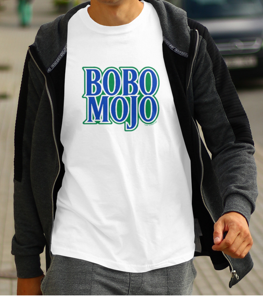 BOBO MOJO Bold Blue And Green Block Letters T-Shirt