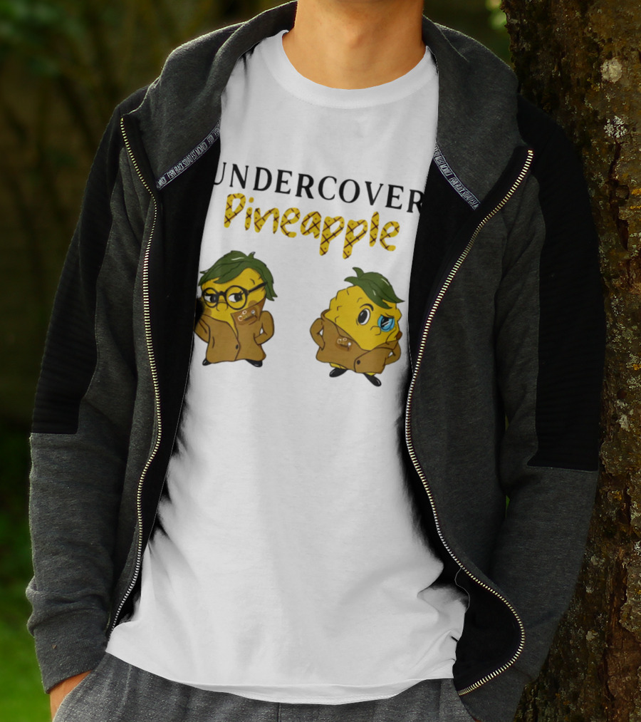 Crime Weekly Podcast Merch Undercover Pineapple Detective Characters Duo T-Shirt