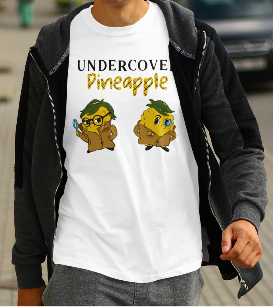 Crime Weekly Podcast Merch Undercover Pineapple Detective Characters Duo T-Shirt