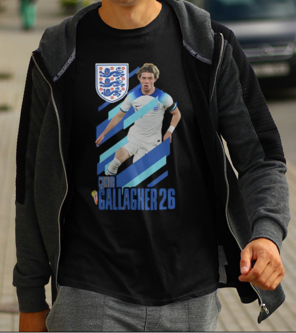 Conor Gallagher 26 England Football Crest Soccer Player T-Shirt