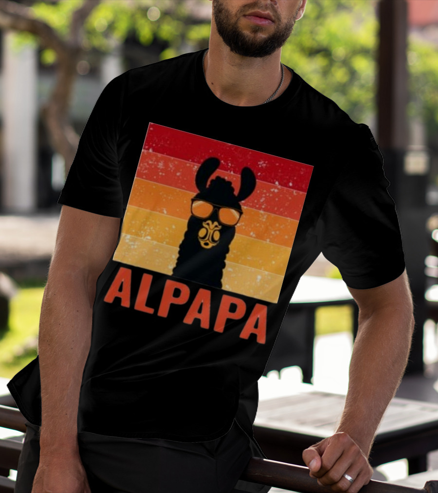 Alpapa Llamafathers Day Vintage Groovy T-Shirt