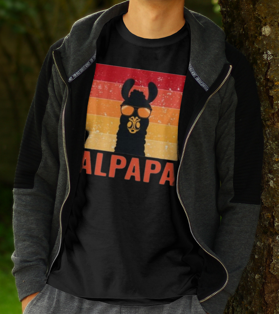 Alpapa Llamafathers Day Vintage Groovy T-Shirt