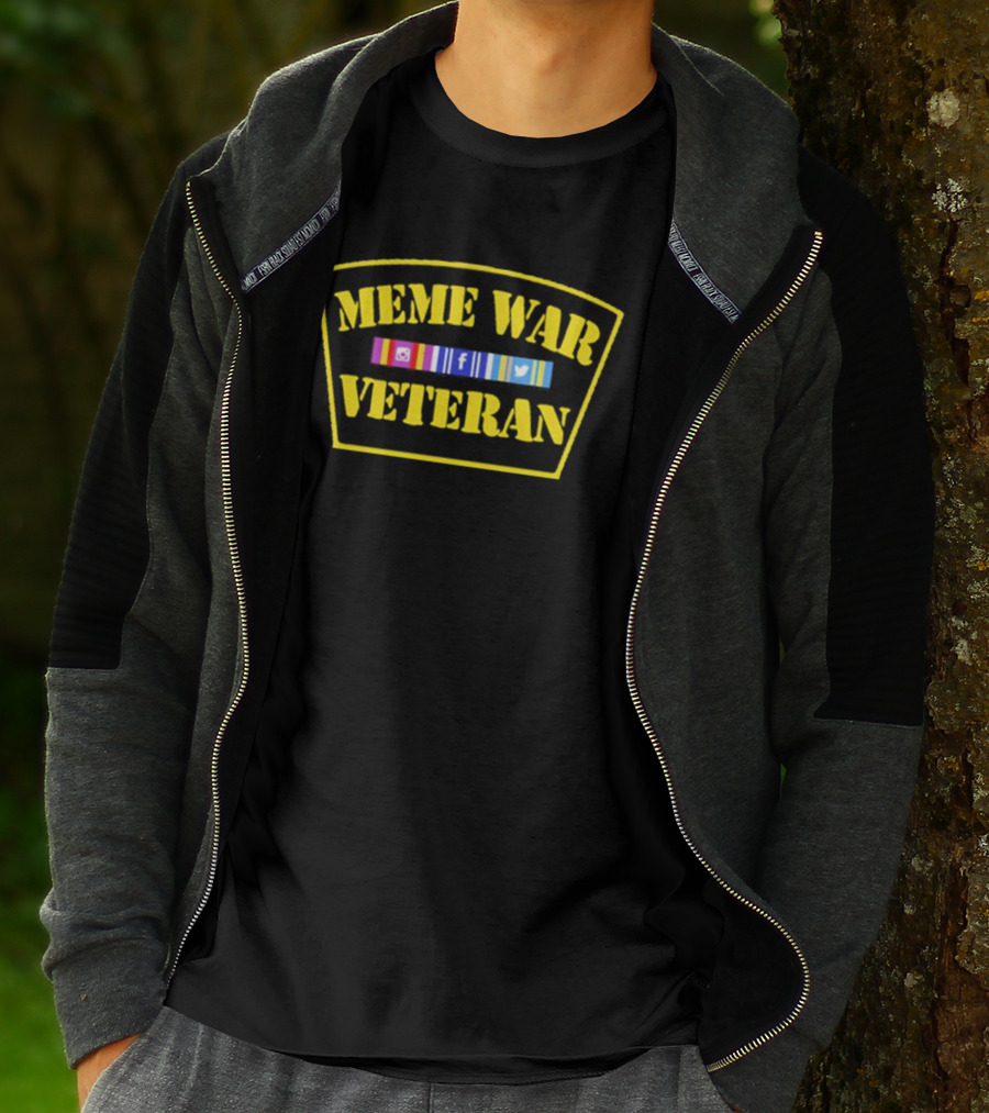Meme War Veteran Social Media Icons Patch T-Shirt