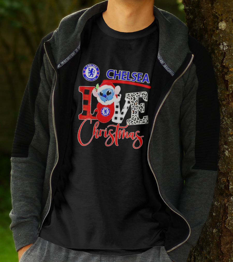 Chelsea Football Club Stitch Love Christmas T-Shirt