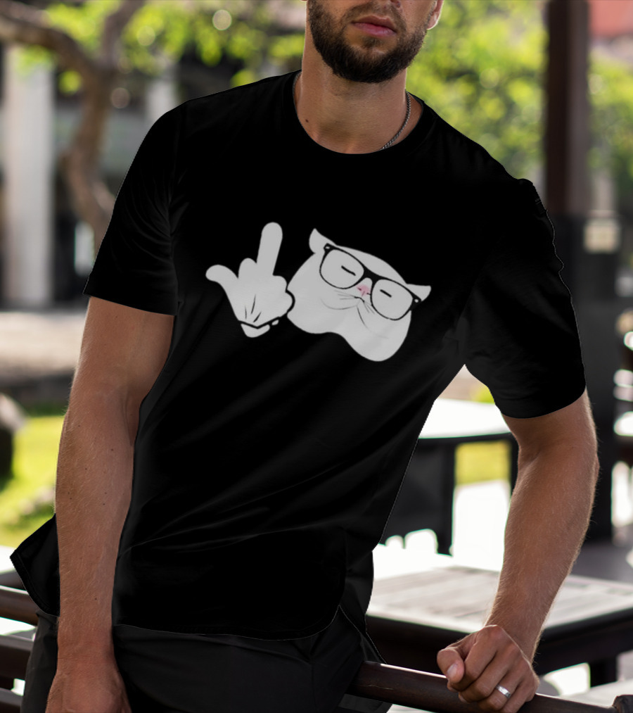 Steve Habetler Catturd Birdturd Glasses Cat Gesture T-Shirt