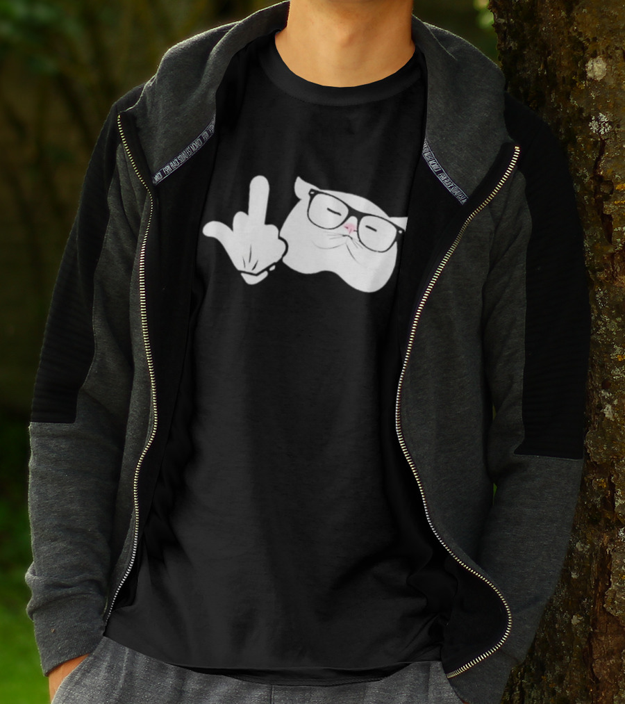 Steve Habetler Catturd Birdturd Glasses Cat Gesture T-Shirt