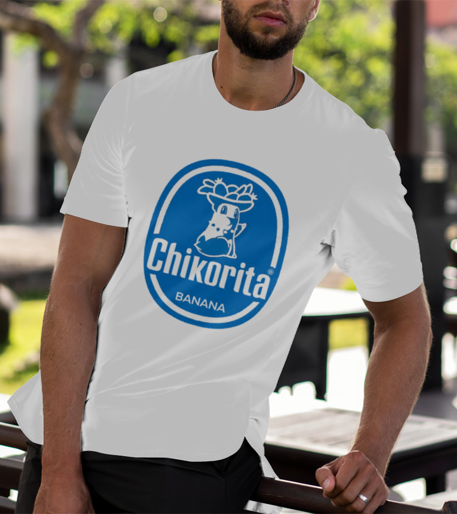 Chikorita Banana Crossover Logo Black And Blue T-Shirt
