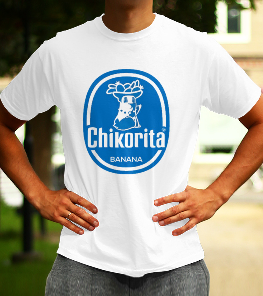 Chikorita Banana Crossover Logo Black And Blue T-Shirt