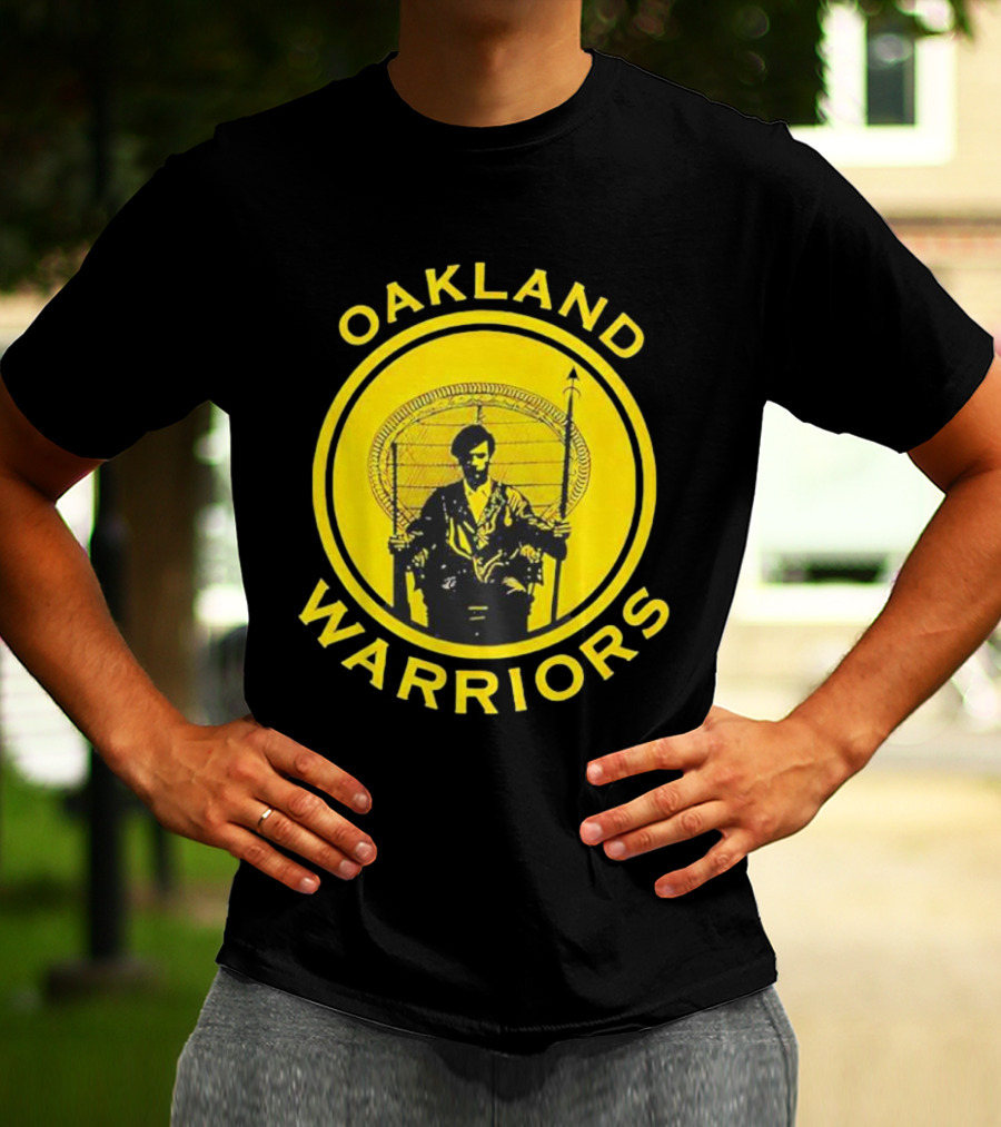 Oakland Warriors Huey Newton Chair Emblem T-Shirt
