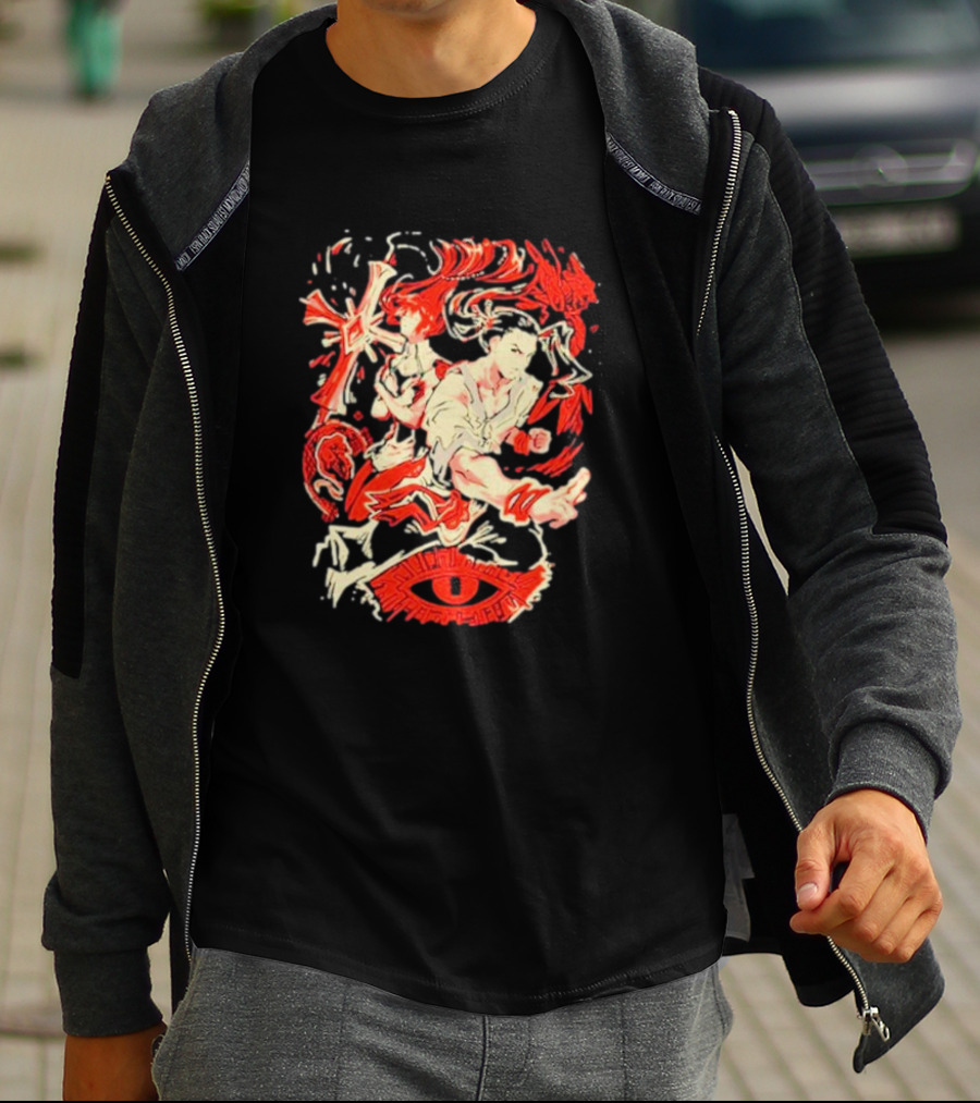 Xenogears Alpha Omega Eye Character Dynamic Red White T-Shirt